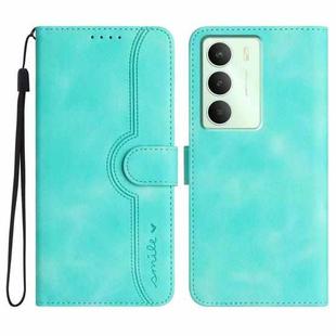For Realme 14x Global Heart Pattern Skin Feel Leather Phone Case(Light Blue)