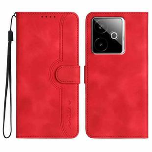 For Realme GT 7 India Heart Pattern Skin Feel Leather Phone Case(Red)