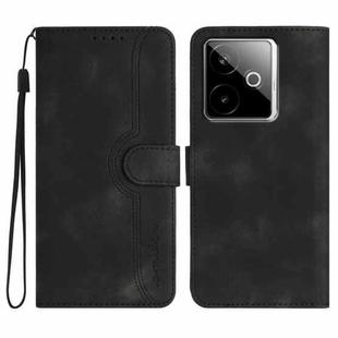 For Realme GT 7 India Heart Pattern Skin Feel Leather Phone Case(Black)