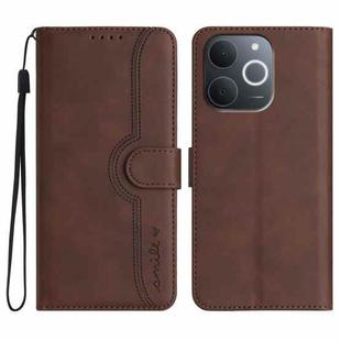 For Realme C71 India Heart Pattern Skin Feel Leather Phone Case(Brown)
