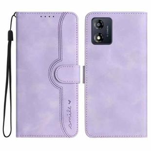 For Motorola Moto E13 Heart Pattern Skin Feel Leather Phone Case(Purple)