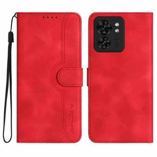 For Motorola Edge 40 Heart Pattern Skin Feel Leather Phone Case(Red)