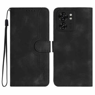 For Motorola Edge 40 Heart Pattern Skin Feel Leather Phone Case(Black)