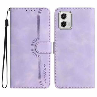 For Motorola Moto G 5G 2023 Heart Pattern Skin Feel Leather Phone Case(Purple)