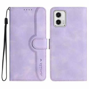 For Motorola Moto G53 / G13 / G23 Heart Pattern Skin Feel Leather Phone Case(Purple)