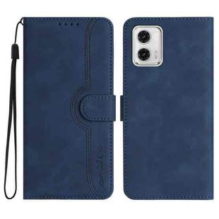 For Motorola Moto G53 / G13 / G23 Heart Pattern Skin Feel Leather Phone Case(Royal Blue)