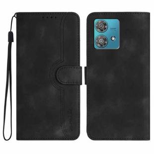 For Motorola Edge 40 Neo 5G Heart Pattern Skin Feel Leather Phone Case(Black)