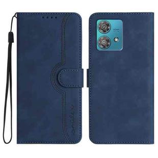 For Motorola Edge 40 Neo 5G Heart Pattern Skin Feel Leather Phone Case(Royal Blue)