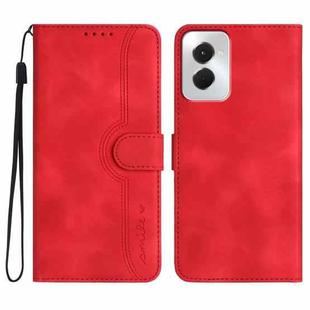 For Motorola Moto G Power 5G 2024 Heart Pattern Skin Feel Leather Phone Case(Red)