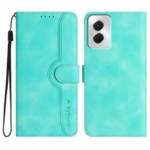 For Motorola Moto G Power 5G 2024 Heart Pattern Skin Feel Leather Phone Case(Light Blue)