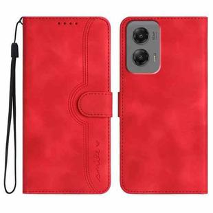 For Motorola Moto G Stylus 5G 2024 Heart Pattern Skin Feel Leather Phone Case(Red)