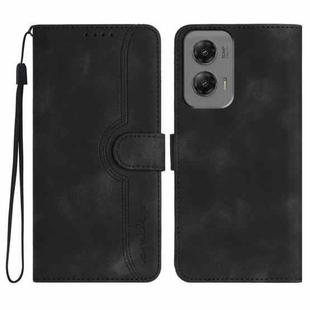 For Motorola Moto G Stylus 5G 2024 Heart Pattern Skin Feel Leather Phone Case(Black)