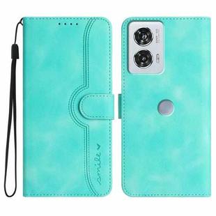 For Motorola Edge 50 Pro Heart Pattern Skin Feel Leather Phone Case(Light Blue)