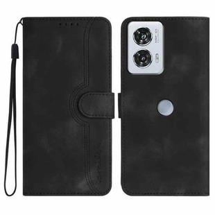 For Motorola Edge 50 Pro Heart Pattern Skin Feel Leather Phone Case(Black)