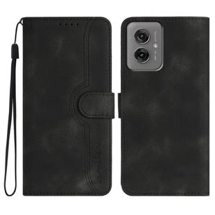 For Motorola Moto G55 Heart Pattern Skin Feel Leather Phone Case(Black)