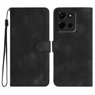 For Motorola Moto G 2025 Heart Pattern Skin Feel Leather Phone Case(Black)