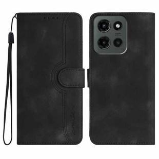 For Motorola Moto G Stylus 5G 2025 Heart Pattern Skin Feel Leather Phone Case(Black)