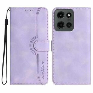 For Motorola Moto G Stylus 5G 2025 Heart Pattern Skin Feel Leather Phone Case(Purple)