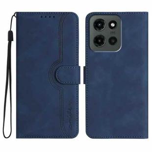 For Motorola Moto G Stylus 5G 2025 Heart Pattern Skin Feel Leather Phone Case(Royal Blue)