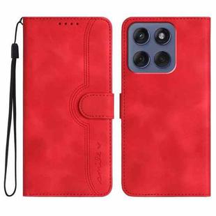 For Motorola Edge 60 Fusion / Edge 5G 2025 Heart Pattern Skin Feel Leather Phone Case(Red)