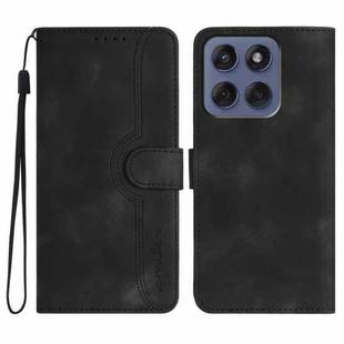 For Motorola Edge 60 Fusion / Edge 5G 2025 Heart Pattern Skin Feel Leather Phone Case(Black)