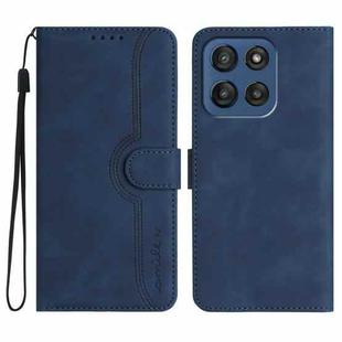 For Motorola Edge 60 Heart Pattern Skin Feel Leather Phone Case(Royal Blue)