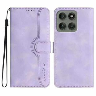 For Motorola Edge 60 Pro Heart Pattern Skin Feel Leather Phone Case(Purple)