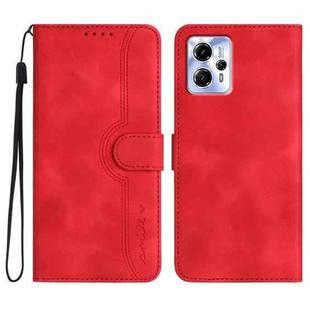 For Motorola Moto G23 Heart Pattern Skin Feel Leather Phone Case(Red)