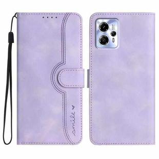 For Motorola Moto G23 Heart Pattern Skin Feel Leather Phone Case(Purple)