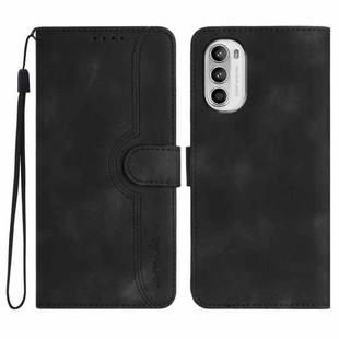 For Motorola Moto G52 Heart Pattern Skin Feel Leather Phone Case(Black)