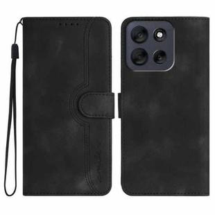 For Motorola Moto G56 5G Heart Pattern Skin Feel Leather Phone Case(Black)