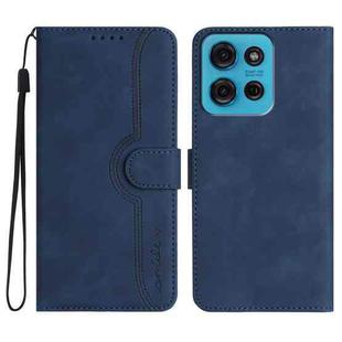For Motorola Moto G75 5G Heart Pattern Skin Feel Leather Phone Case(Royal Blue)