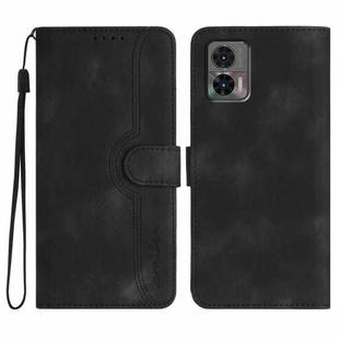 For Motorola Edge 30 Neo Heart Pattern Skin Feel Leather Phone Case(Black)