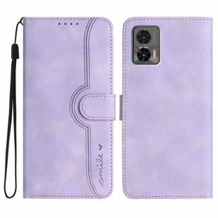 For Motorola Edge 30 Neo Heart Pattern Skin Feel Leather Phone Case(Purple)