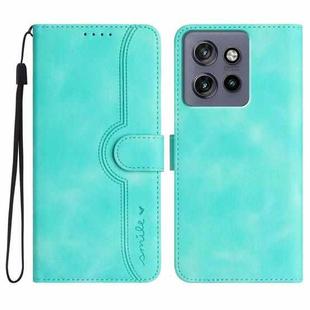 For Motorola Edge 50 Neo Heart Pattern Skin Feel Leather Phone Case(Light Blue)