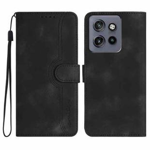 For Motorola Edge 50 Neo Heart Pattern Skin Feel Leather Phone Case(Black)