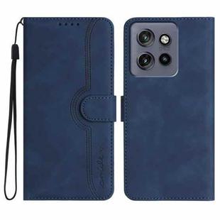For Motorola Edge 50 Neo Heart Pattern Skin Feel Leather Phone Case(Royal Blue)