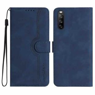 For Sony Xperia 10 V 2023 Heart Pattern Skin Feel Leather Phone Case(Royal Blue)