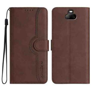 For Sony Xperia 20 Heart Pattern Skin Feel Leather Phone Case(Brown)