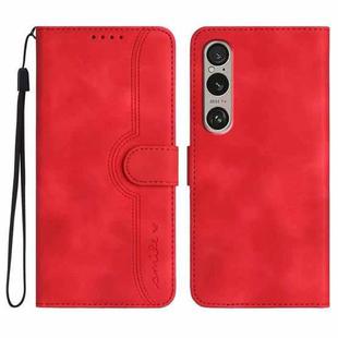 For Sony Xperia 1 VI Heart Pattern Skin Feel Leather Phone Case(Red)