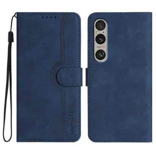 For Sony Xperia 1 VI Heart Pattern Skin Feel Leather Phone Case(Royal Blue)