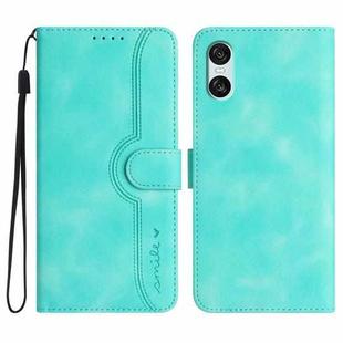 For Sony Xperia 10 VI Heart Pattern Skin Feel Leather Phone Case(Light Blue)