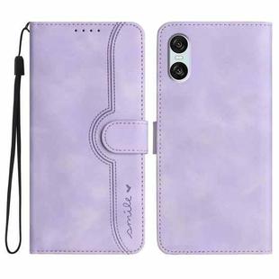 For Sony Xperia 10 VI Heart Pattern Skin Feel Leather Phone Case(Purple)