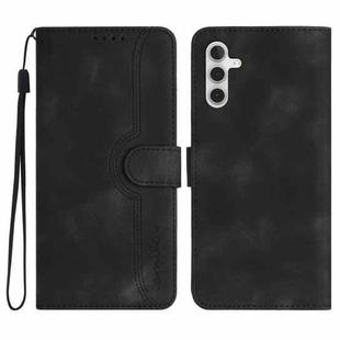 For Samsung Galaxy M54 Heart Pattern Skin Feel Leather Phone Case(Black)