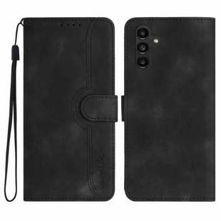 For Samsung Galaxy S23 FE 5G Heart Pattern Skin Feel Leather Phone Case(Black)