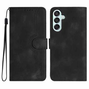 For Samsung Galaxy M15 5G/F15 5G Heart Pattern Skin Feel Leather Phone Case(Black)