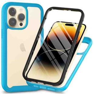 For iPhone 15 Pro Max Starry Sky Solid Color Series PC + TPU Phone Case with PET Film(Sky Blue)