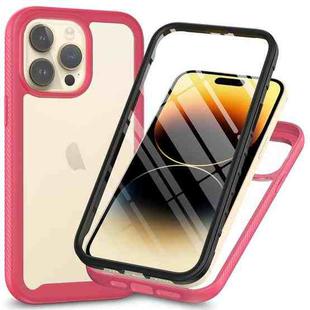 For iPhone 15 Pro Max Starry Sky Solid Color Series PC + TPU Phone Case with PET Film(Pink)