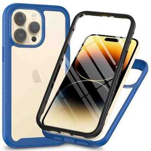 For iPhone 15 Pro Starry Sky Solid Color Series PC + TPU Phone Case with PET Film(Royal Blue)