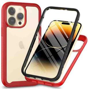 For iPhone 15 Pro Starry Sky Solid Color Series PC + TPU Phone Case with PET Film(Red)